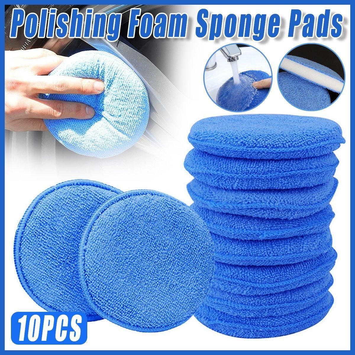 10pcs Car Waxing Sponge Polishing Pads Car Wash Sponges for Crystal Coating V528-SPONGE-10PCS-576877
