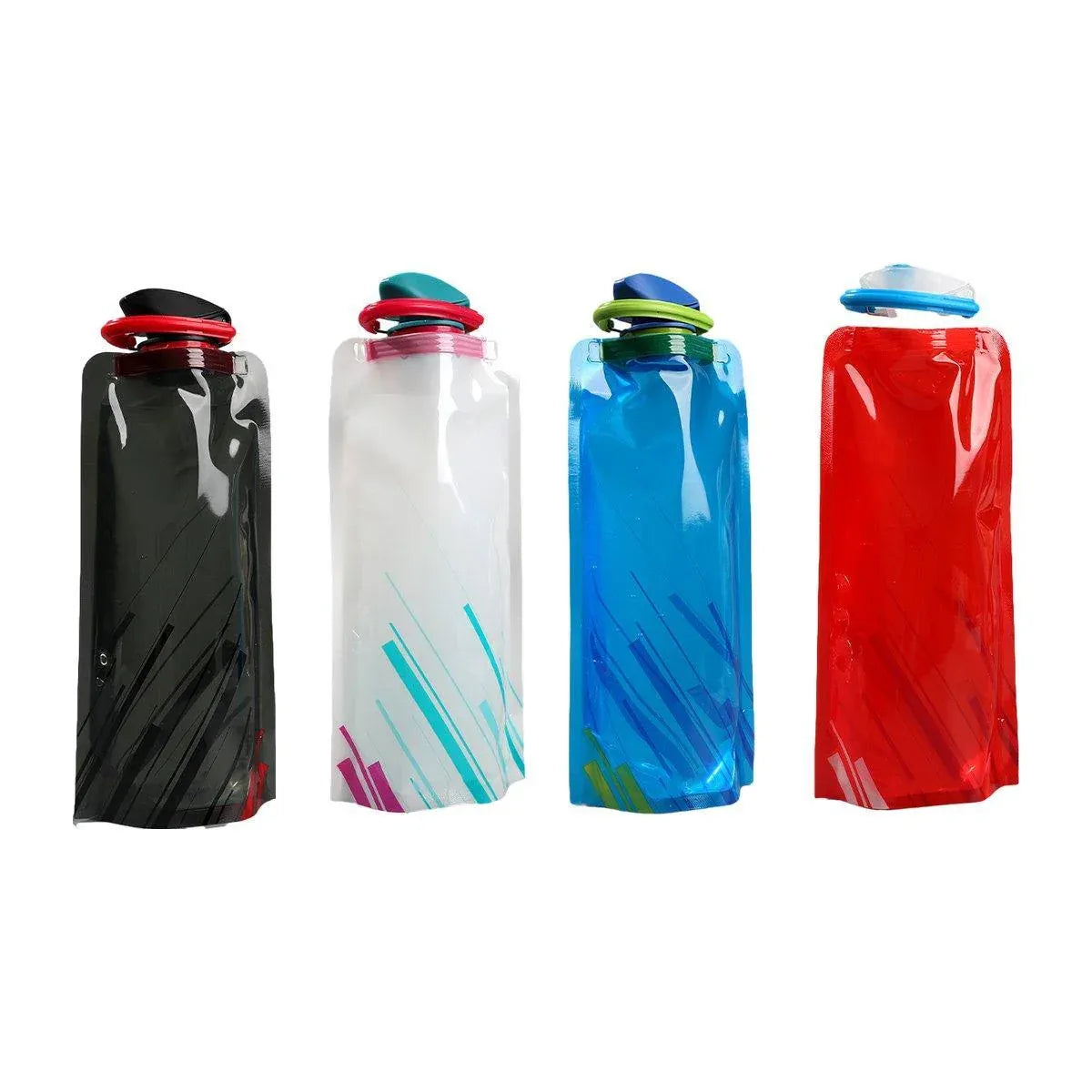 4PCS Portable 700ML Folding Water Storage Bag PE for Riding Sports Hiking Kettle V528-SPORTS-WATER-BOTTLE-4PCS-550432