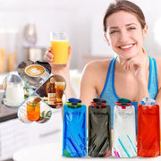 4PCS Portable 700ML Folding Water Storage Bag PE for Riding Sports Hiking Kettle V528-SPORTS-WATER-BOTTLE-4PCS-550432