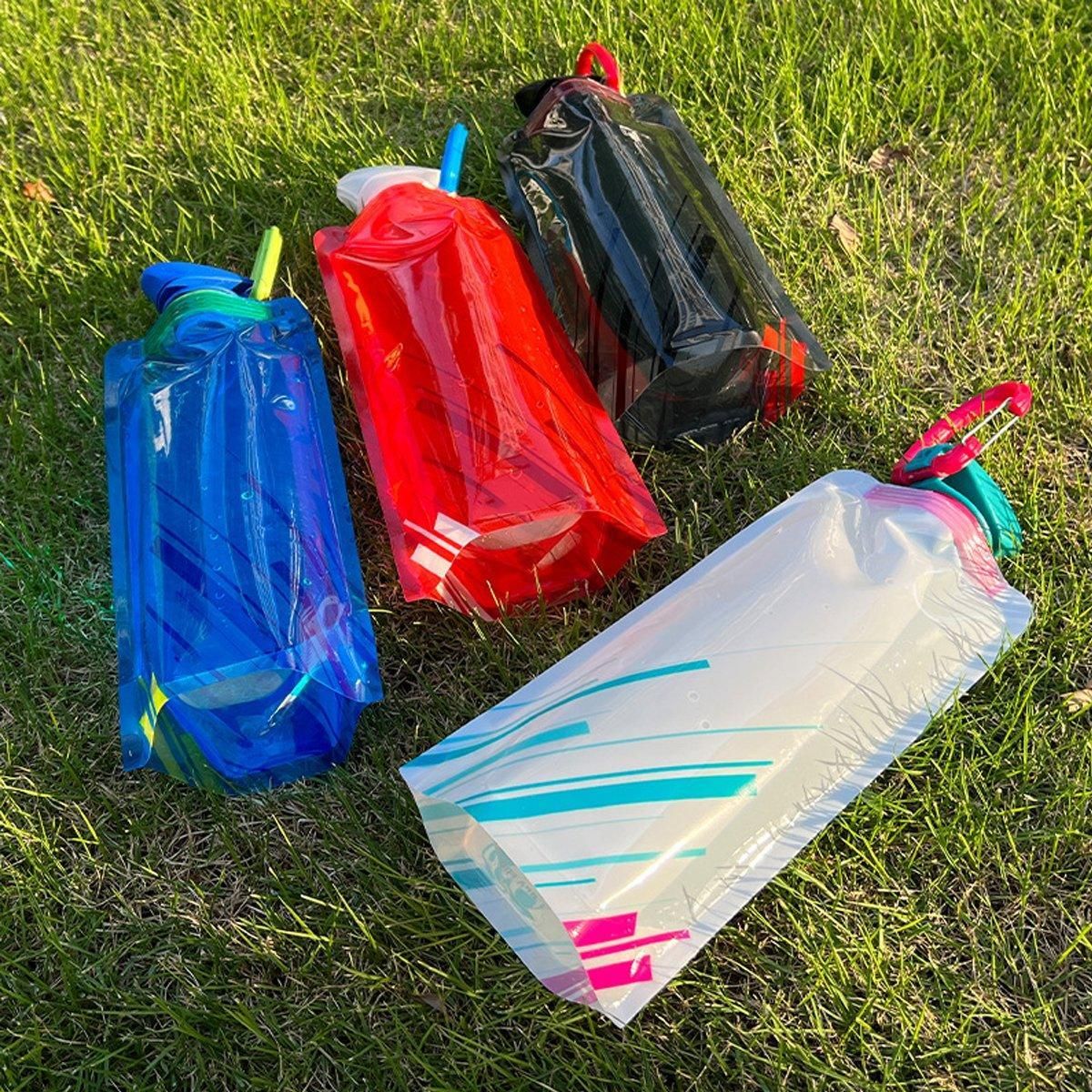 4PCS Portable 700ML Folding Water Storage Bag PE for Riding Sports Hiking Kettle V528-SPORTS-WATER-BOTTLE-4PCS-550432