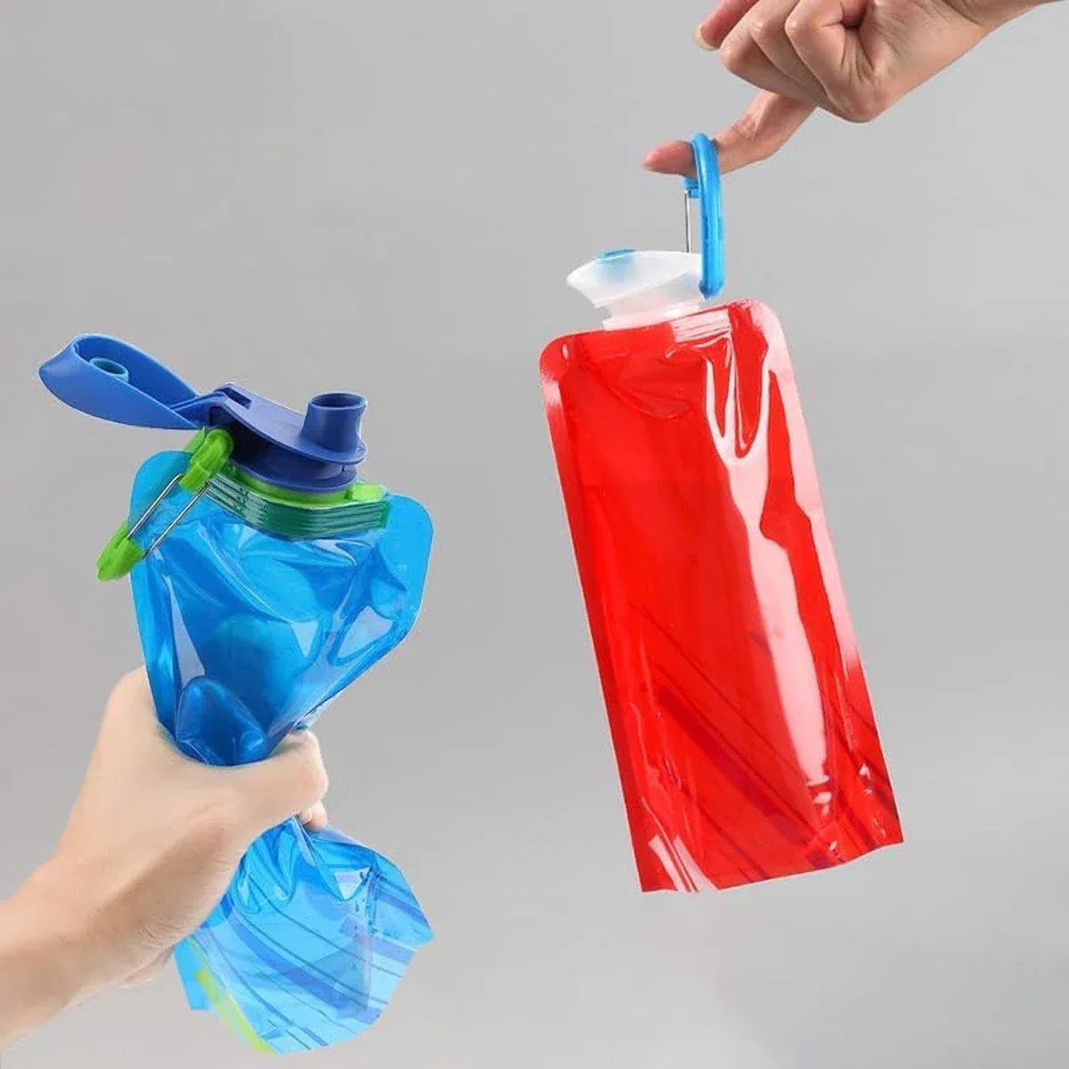 4PCS Portable 700ML Folding Water Storage Bag PE for Riding Sports Hiking Kettle V528-SPORTS-WATER-BOTTLE-4PCS-550432