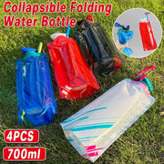 4PCS Portable 700ML Folding Water Storage Bag PE for Riding Sports Hiking Kettle V528-SPORTS-WATER-BOTTLE-4PCS-550432