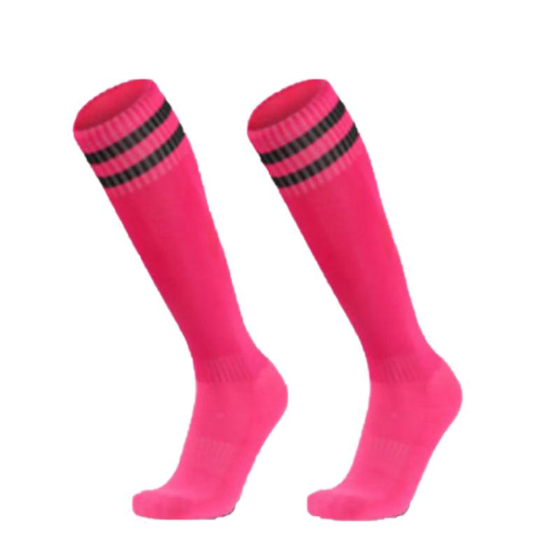 Mens Womens Sports Breathable Tube Long High Socks Knee Warm Casual Footy Soccer - Orange V528-SPORTSSOCKS-ORANGE-351146