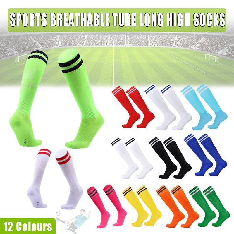 Mens Womens Sports Breathable Tube Long High Socks Knee Warm Casual Footy Soccer - Rose Red V528-SPORTSSOCKS-ROSERED-571474