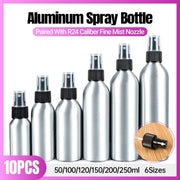 10pcs Travel Size Refillable Aluminum Spray Bottles Toner Cleaning Solution Mist - 10pcs-200ml V528-SPRAY-BOTTLE-10PCS-200ML-819555