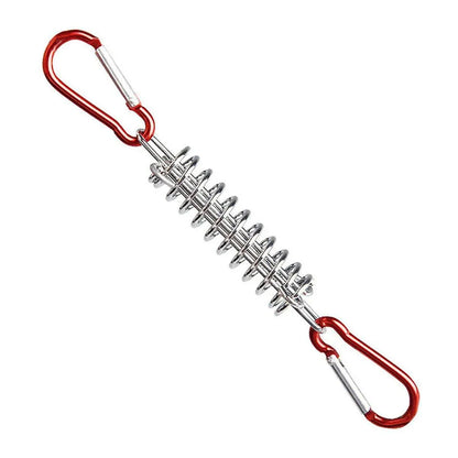 1-15PCS Outdoor Camping Tent Spring Wind Rope Buckle Fix Hook Buckles Silver Red - 10pair V528-SPRING-BUCKLE-10PAIR-997462