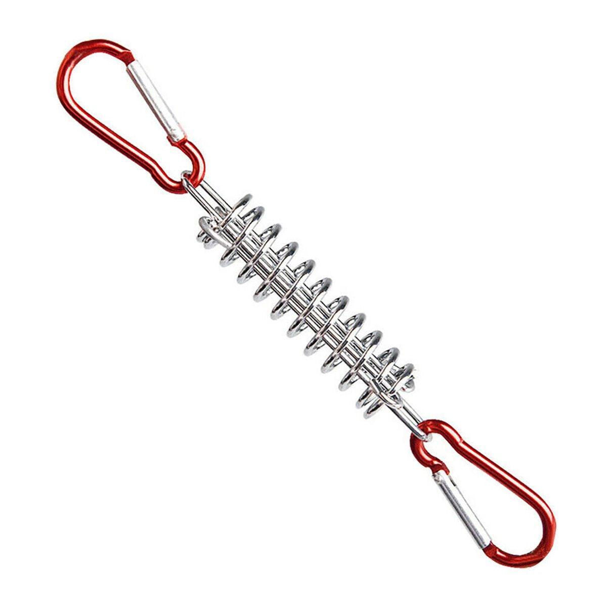 1-15PCS Outdoor Camping Tent Spring Wind Rope Buckle Fix Hook Buckles Silver Red - 10pcs V528-SPRING-BUCKLE-10PCS-771624