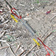 1-15PCS Outdoor Camping Tent Spring Wind Rope Buckle Fix Hook Buckles Silver Red - 1pcs