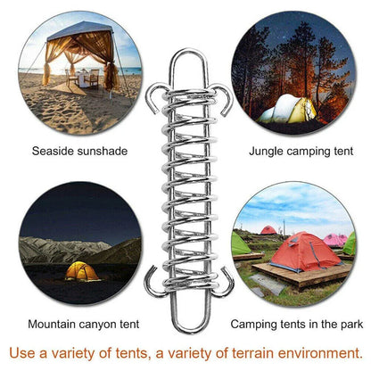 1-15PCS Outdoor Camping Tent Spring Wind Rope Buckle Fix Hook Buckles Silver Red - 1pcs V528-SPRING-BUCKLE-1PCS-560525