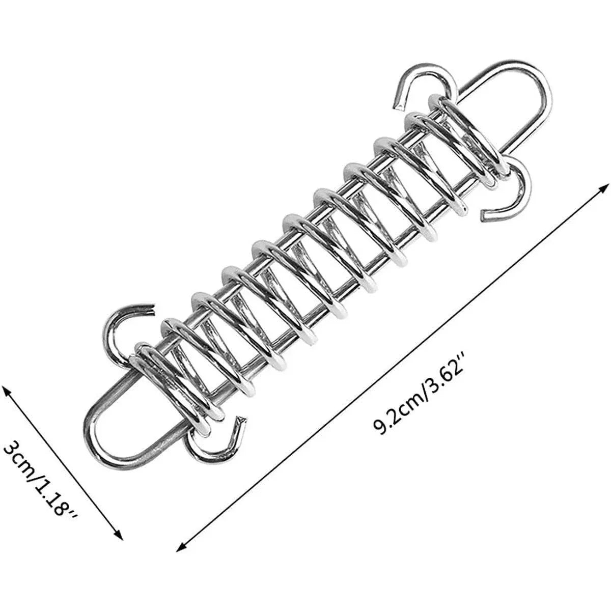 1-15PCS Outdoor Camping Tent Spring Wind Rope Buckle Fix Hook Buckles Silver Red - 5pcs