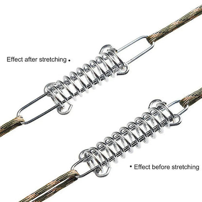 1-15PCS Outdoor Camping Tent Spring Wind Rope Buckle Fix Hook Buckles Silver Red - 5pcs V528-SPRING-BUCKLE-5PCS-215415