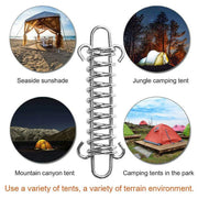 1-15PCS Outdoor Camping Tent Spring Wind Rope Buckle Fix Hook Buckles Silver Red - 5pcs