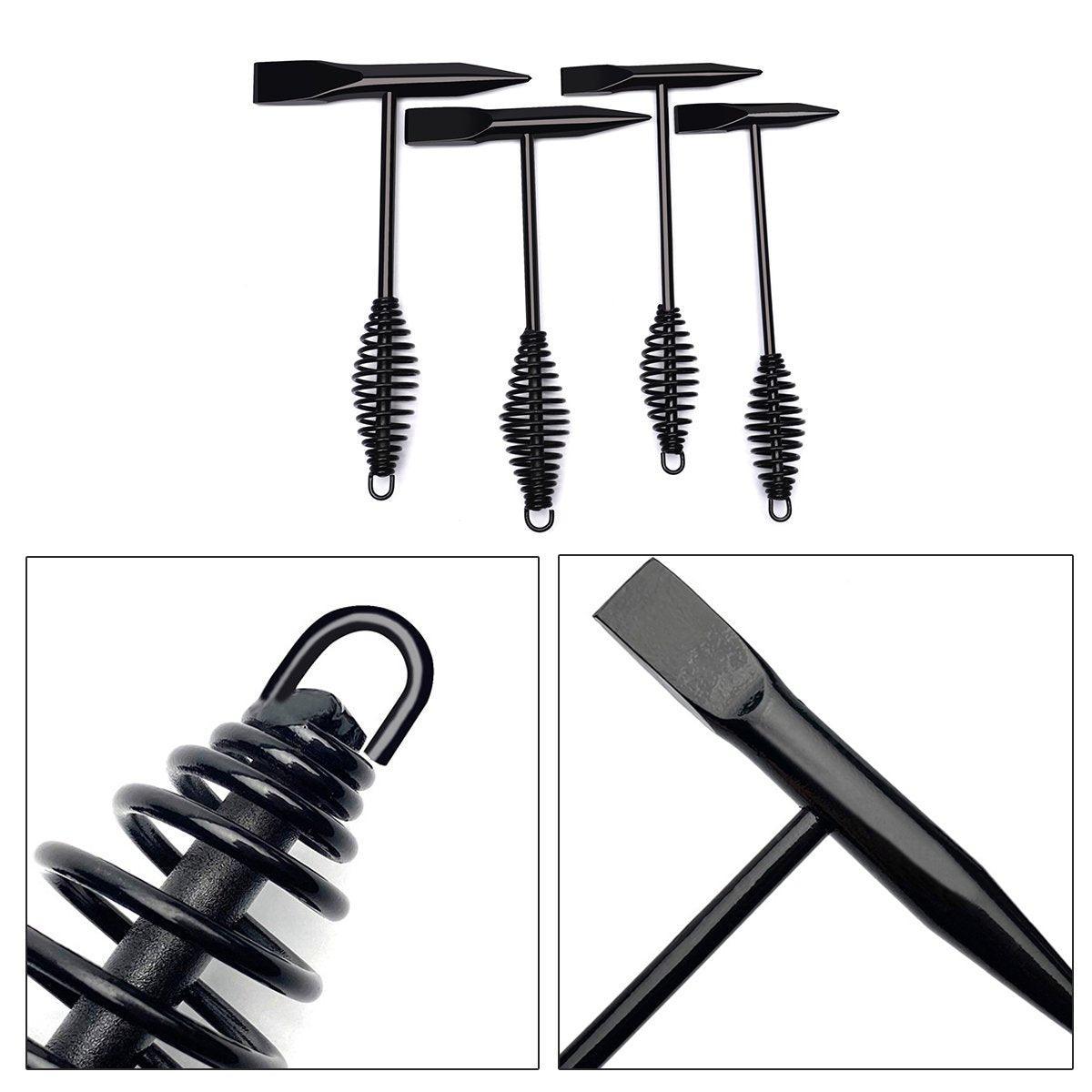 Welding Chipping Hammer Spring Handle Hold Heart Cleaning Harden DIY Metal Black - 250g