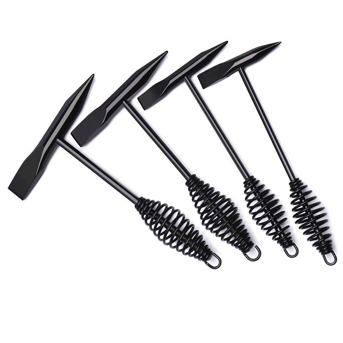 Welding Chipping Hammer Spring Handle Hold Heart Cleaning Harden DIY Metal Black - 500g