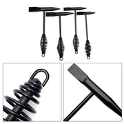 Welding Chipping Hammer Spring Handle Hold Heart Cleaning Harden DIY Metal Black - 670g