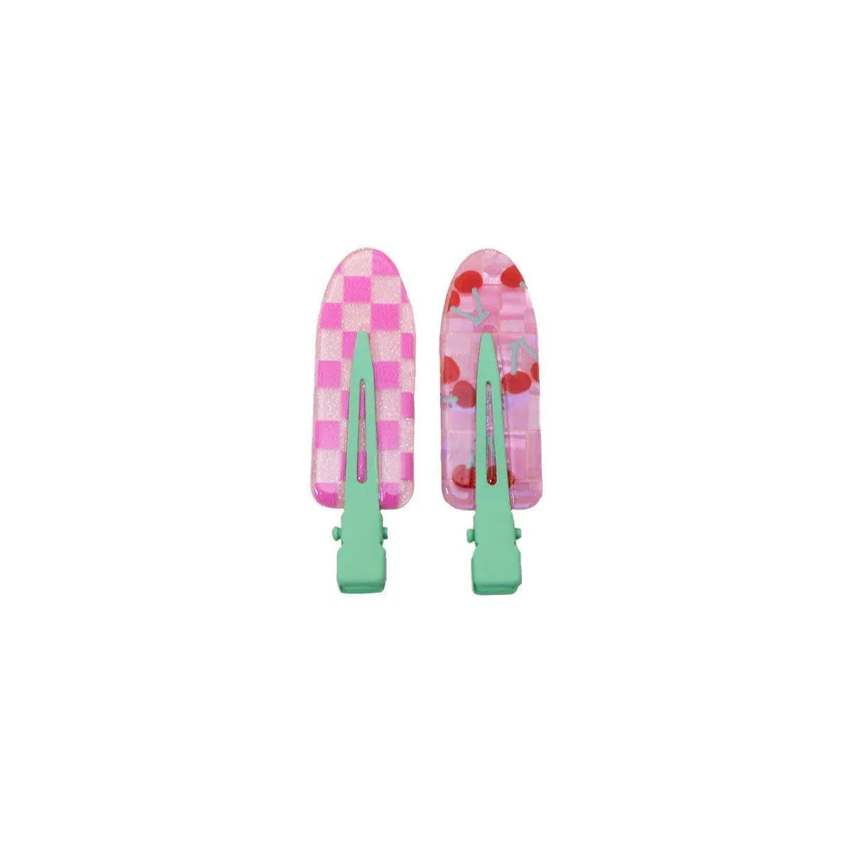 2PCS Juice Series Hair Clip Makeup Hair Accessories Colourful Hair Barrettes - Cherry V528-SPRING-JUICE-CHERRY-734205