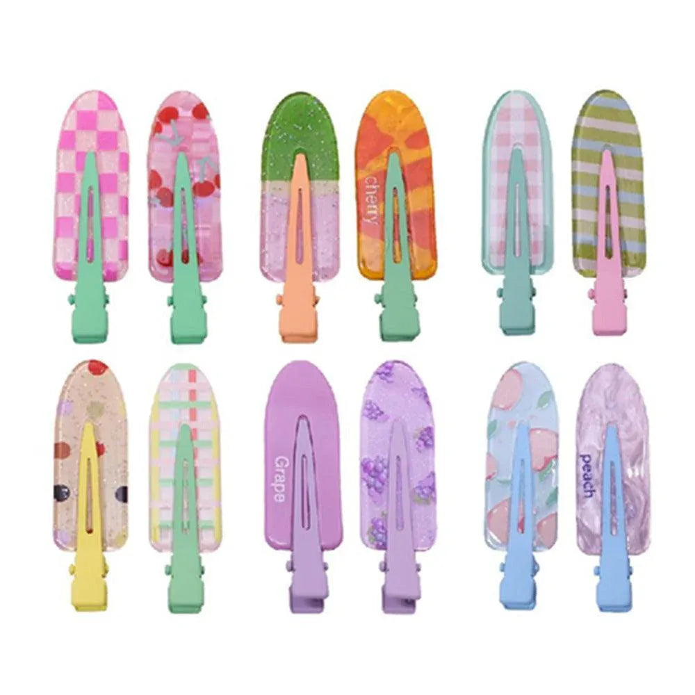 2PCS Juice Series Hair Clip Makeup Hair Accessories Colourful Hair Barrettes - Cherry V528-SPRING-JUICE-CHERRY-734205