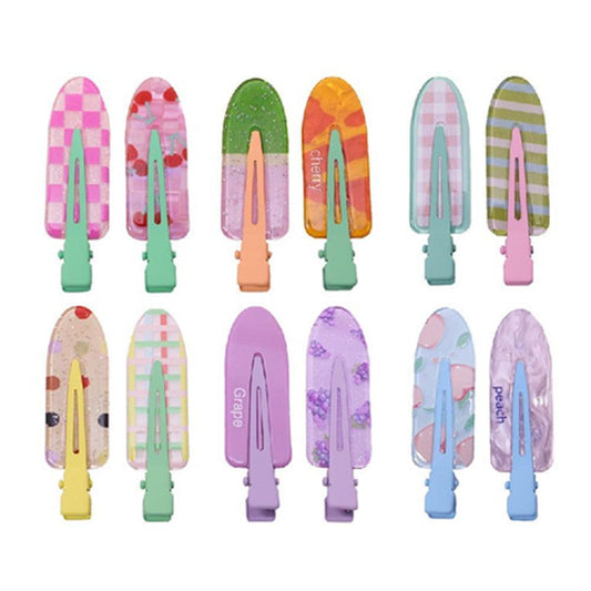 2PCS Juice Series Hair Clip Makeup Hair Accessories Colourful Hair Barrettes - Grapes V528-SPRING-JUICE-GRAPES-530704