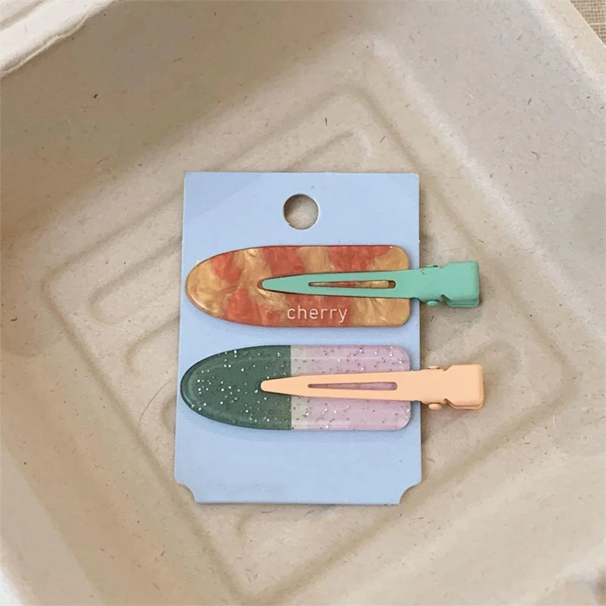 2PCS Juice Series Hair Clip Makeup Hair Accessories Colourful Hair Barrettes - Peach V528-SPRING-JUICE-PEACH-312493