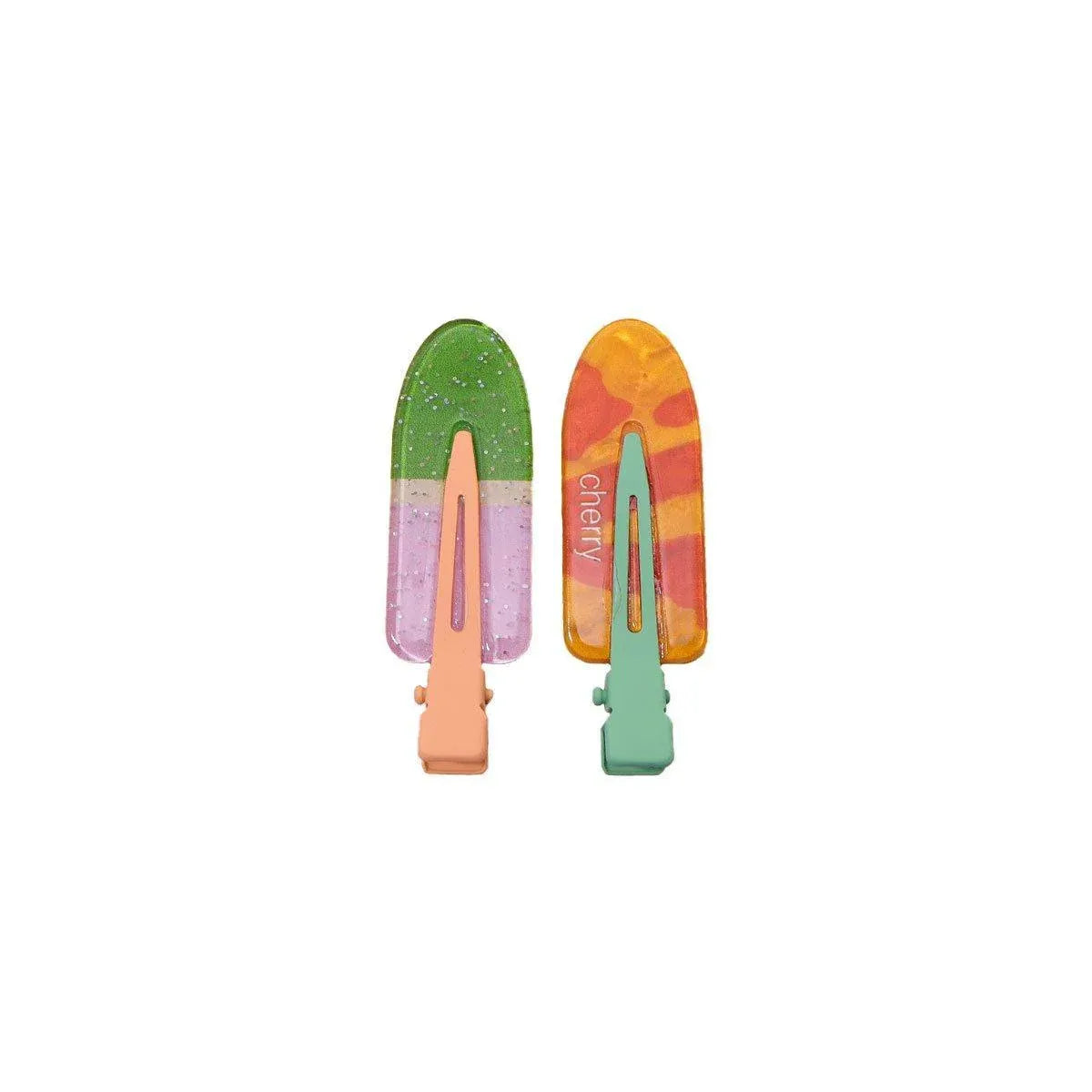 2PCS Juice Series Hair Clip Makeup Hair Accessories Colourful Hair Barrettes - Watermelon V528-SPRING-JUICE-WATERMELON-575685