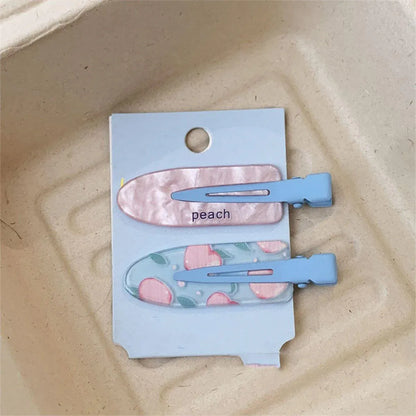 2PCS Juice Series Hair Clip Makeup Hair Accessories Colourful Hair Barrettes - Watermelon V528-SPRING-JUICE-WATERMELON-575685