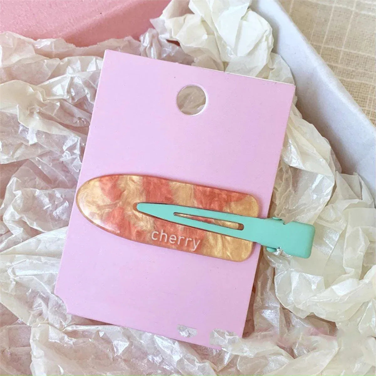 2PCS Juice Series Hair Clip Makeup Hair Accessories Colourful Hair Barrettes - Watermelon V528-SPRING-JUICE-WATERMELON-575685