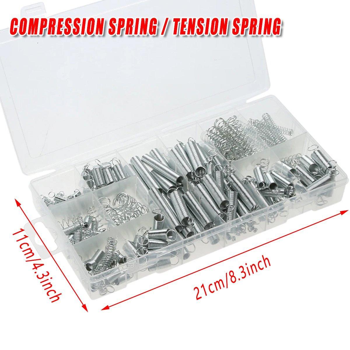 200PCS Tension Compression Springs Assortment DIY Projects Repair Tools V528-SPRING-SLEEVE-426153