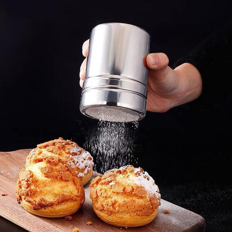 Stainless Steel Icing Sugar Cocoa Coffee Shaker Flour Duster Chocolate Powder V528-SPRINKLER-31050
