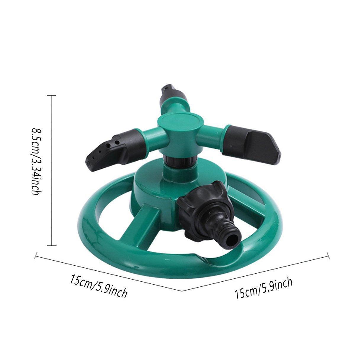 Small Disc Sprinkler 360 Degree Rotating Garden Sprayer Three Prong Spray Water - Green V528-SPRINKLER-GREEN-715320