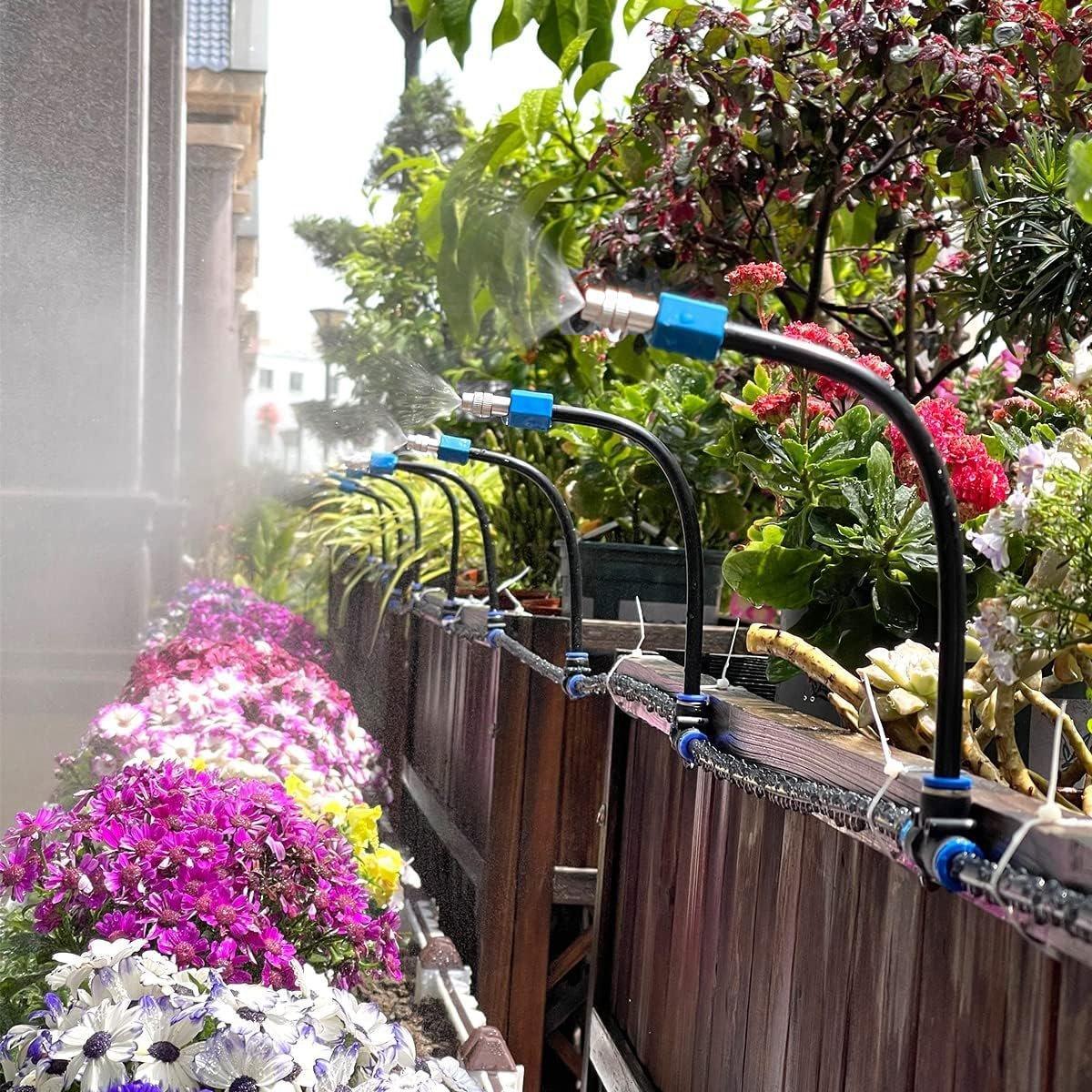 5M 10M 20M Garden Watering System Adjustable Spray Irrigation Hose Sprinkler - 10m V528-SPRINKLER-SET-10M-704655