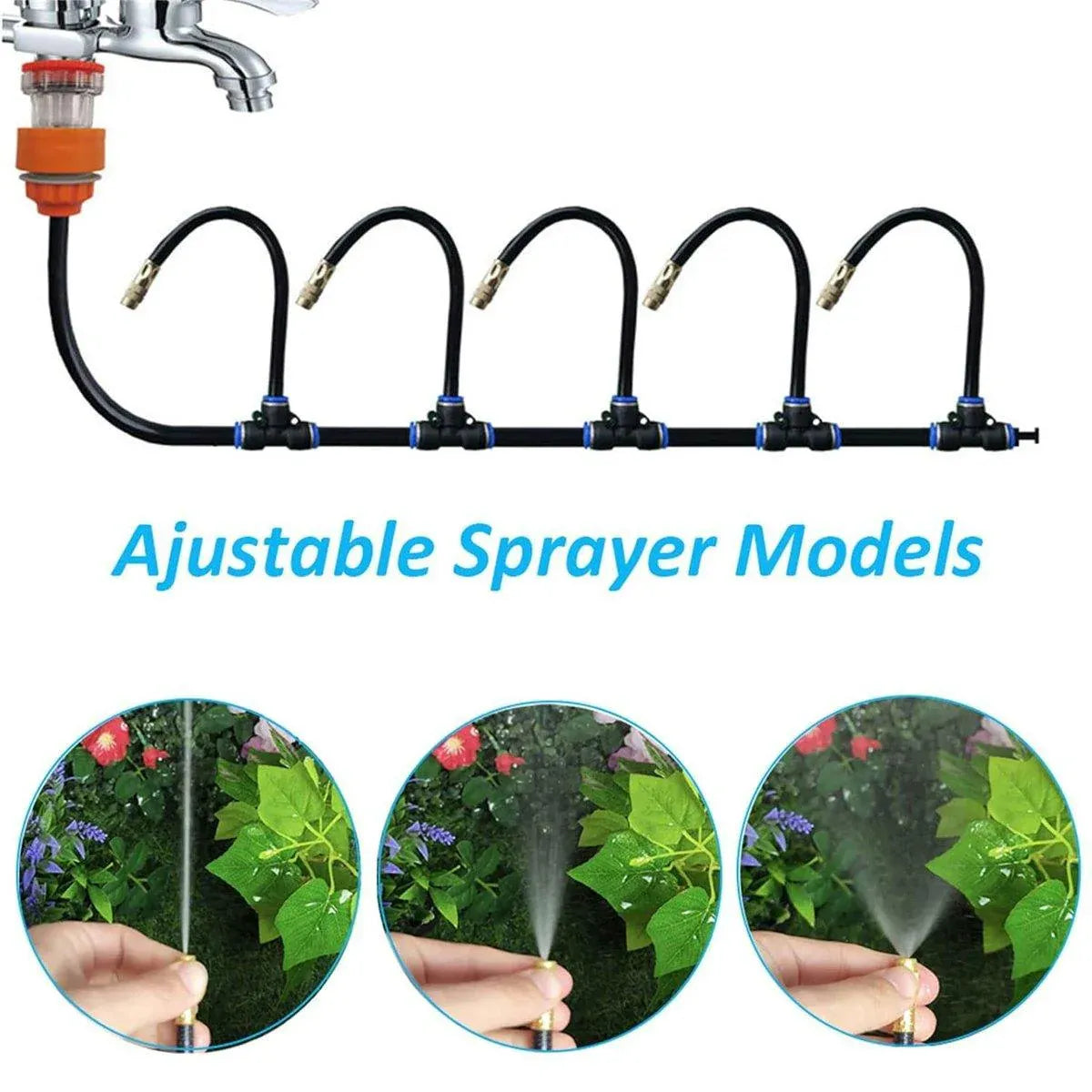 5M 10M 20M Garden Watering System Adjustable Spray Irrigation Hose Sprinkler - 20m V528-SPRINKLER-SET-20M-945258