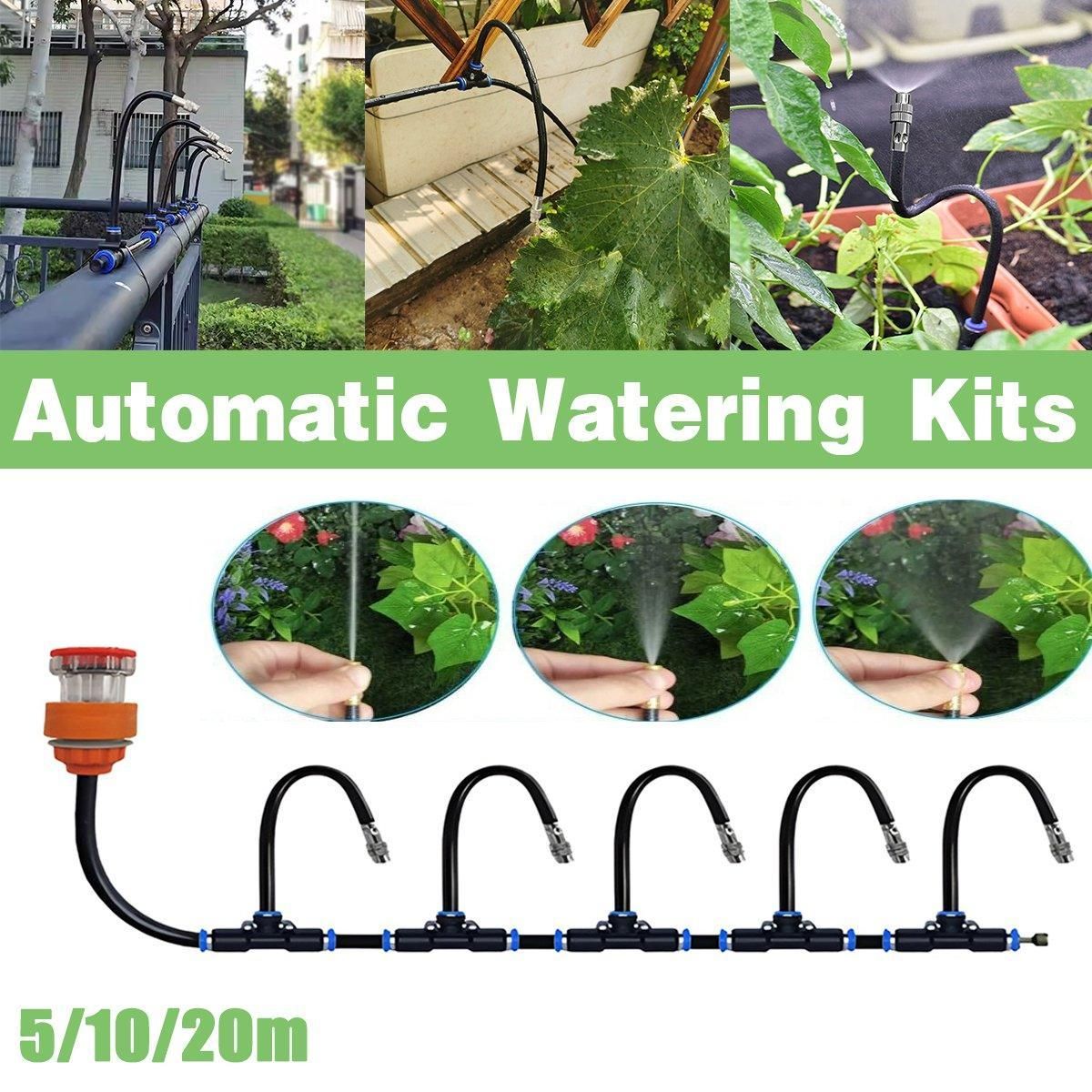 5M 10M 20M Garden Watering System Adjustable Spray Irrigation Hose Sprinkler - 20m V528-SPRINKLER-SET-20M-945258