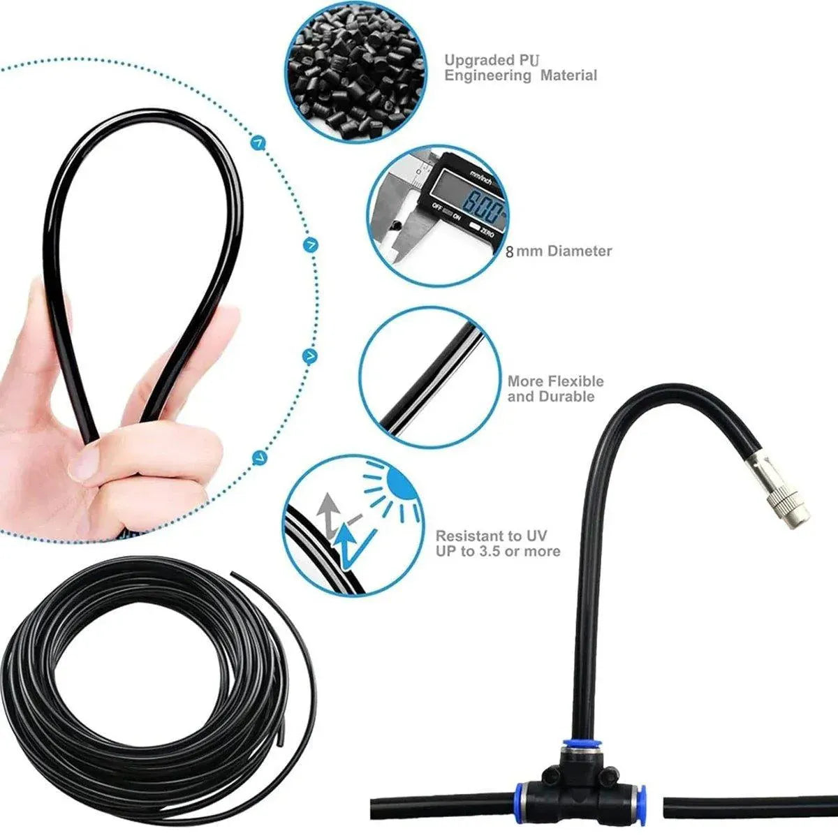 5M 10M 20M Garden Watering System Adjustable Spray Irrigation Hose Sprinkler - 5m V528-SPRINKLER-SET-5M-894125