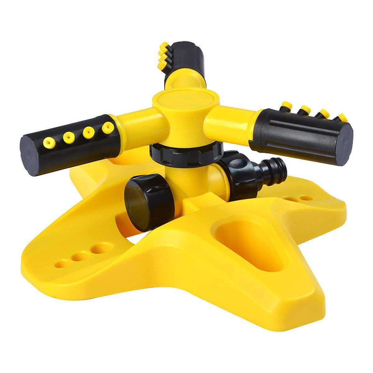 360 Degree Rotating Yellow Sprinkler Automatic Lawn Garden Watering System Villa V528-SPRINKLER-YELLOW-152120
