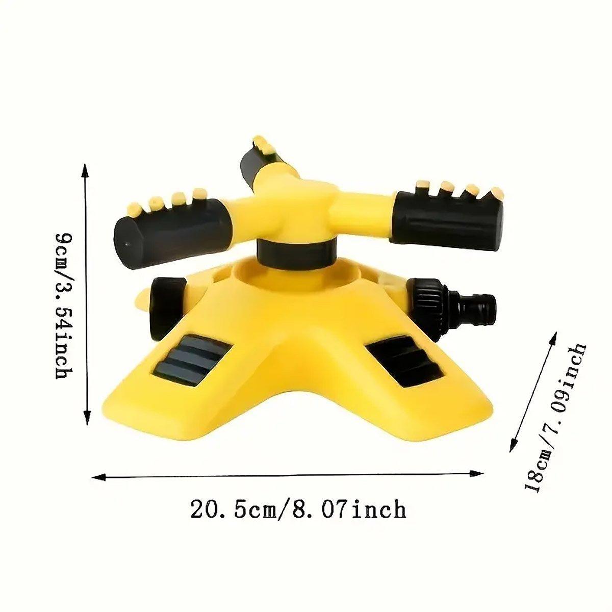 360 Degree Rotating Yellow Sprinkler Automatic Lawn Garden Watering System Villa V528-SPRINKLER-YELLOW-152120