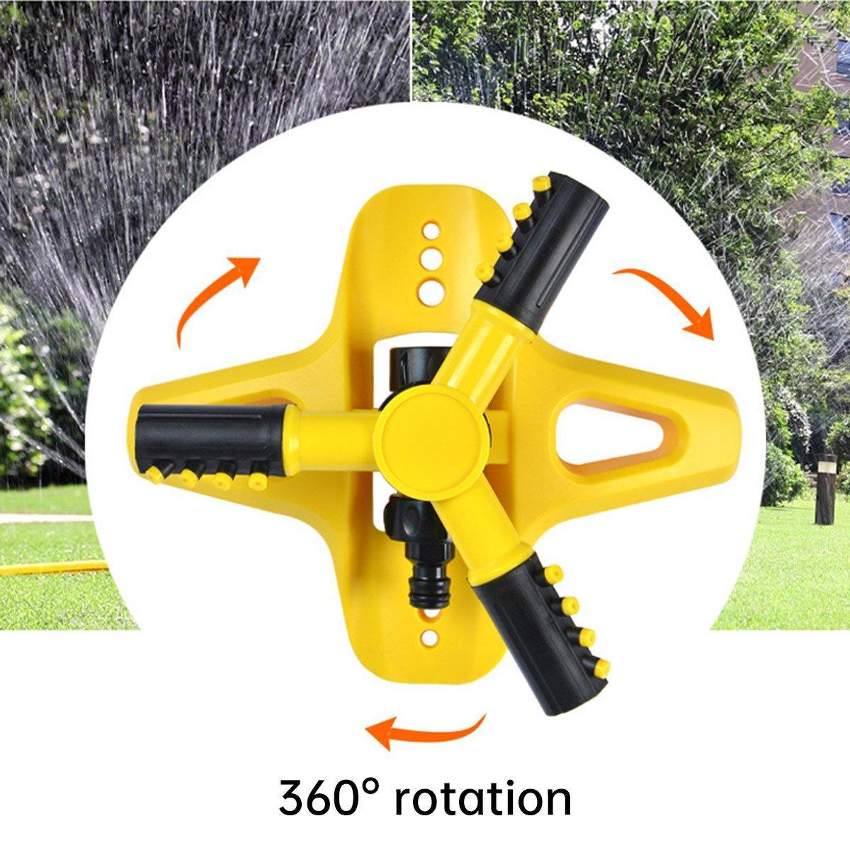 360 Degree Rotating Yellow Sprinkler Automatic Lawn Garden Watering System Villa V528-SPRINKLER-YELLOW-152120