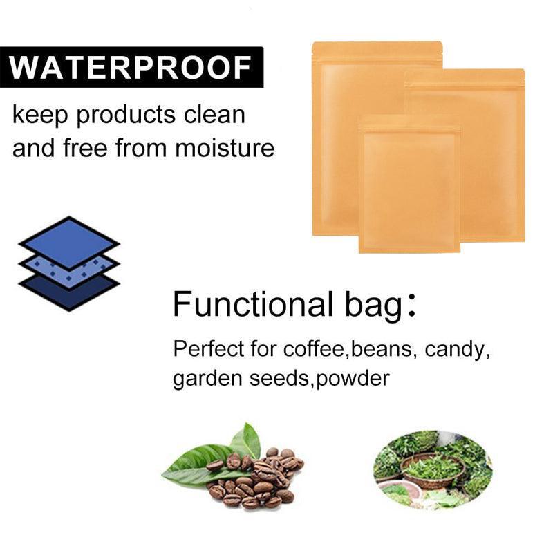 Kraft Paper Mylar Storage Self Seal Packing Pouches Aluminum Foil Packaging Bag - 6*8cm V528-SQ00003-6-8CM-250PCS-251112