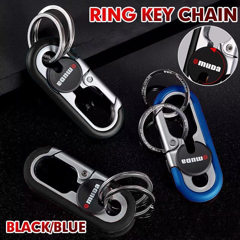 Keychains Fashion Men's Stainless Steel Ring Creative Metal Car Accessory Gift - Blue V528-SQ00075-BLUE-621815