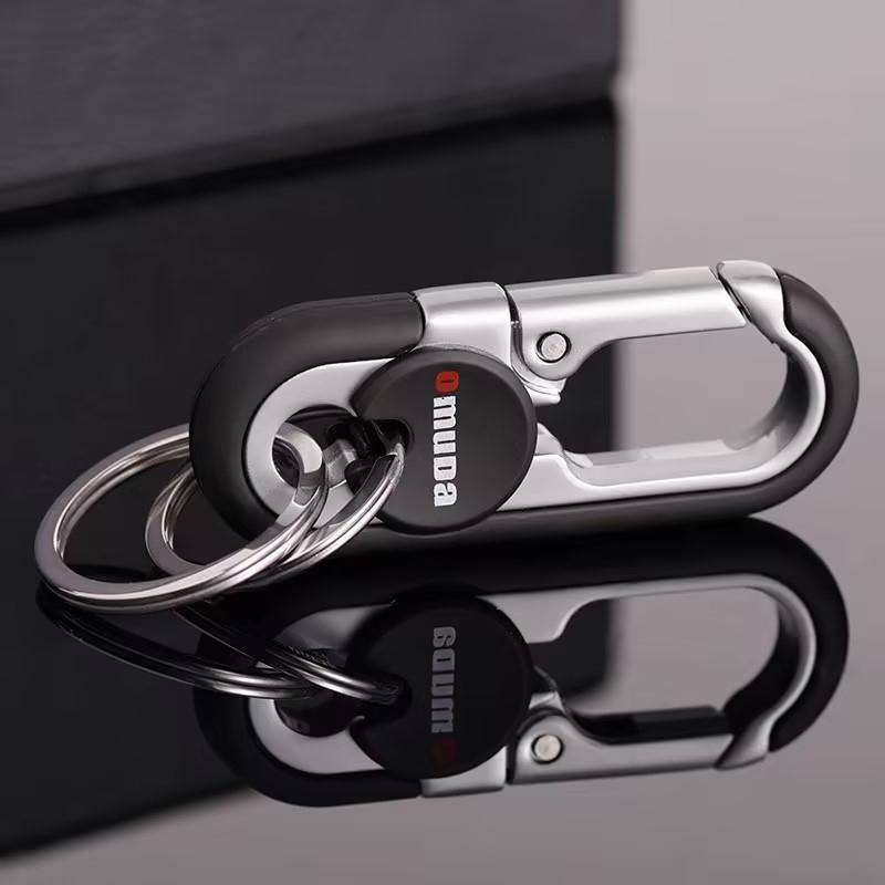 Keychains Fashion Men's Stainless Steel Ring Creative Metal Car Accessory Gift - Black V528-SQ00076-BLACK-779947