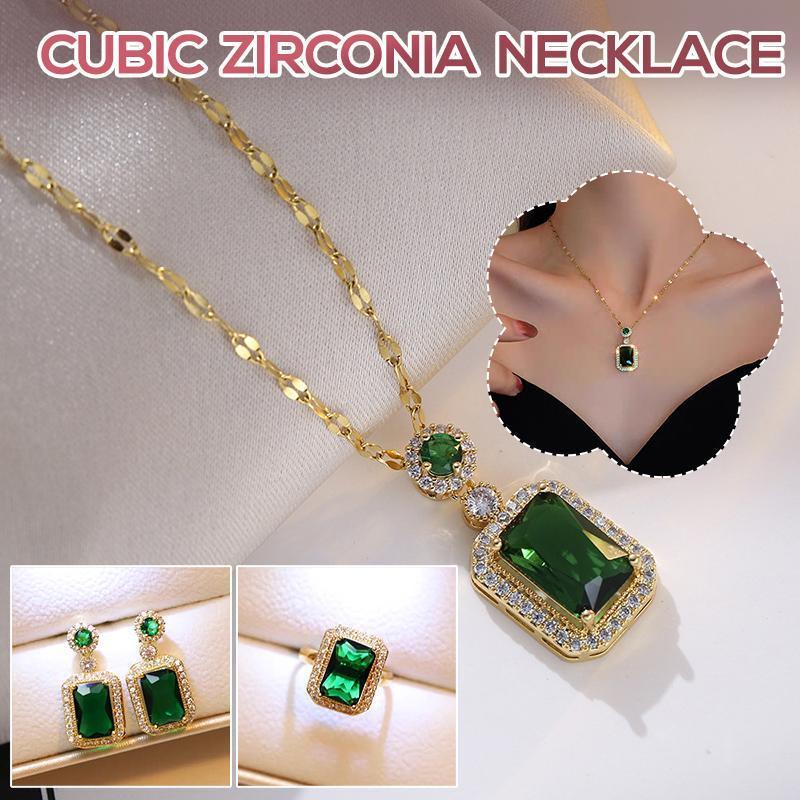 Vintage Paraiba Tourmaline Emerald Gemstone Earrings Ring Necklace Women Gift - Earring V528-SQ00097-EH-344889