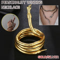 Adjustable Punk Snake Choker Necklace & Flexible Wrap Bracelet Collar Setllar - Golden V528-SQ00115-S-GOLD-917577