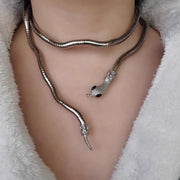 Adjustable Punk Snake Choker Necklace & Flexible Wrap Bracelet Collar Setllar - Golden V528-SQ00115-S-GOLD-917577