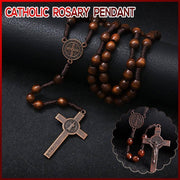 1PC Wooden Rosary Beads Necklace Christian Cross Catholic Rosary Beads V528-SQ00161-NZ-SZJ-702529