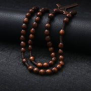 1PC Wooden Rosary Beads Necklace Christian Cross Catholic Rosary Beads V528-SQ00161-NZ-SZJ-702529