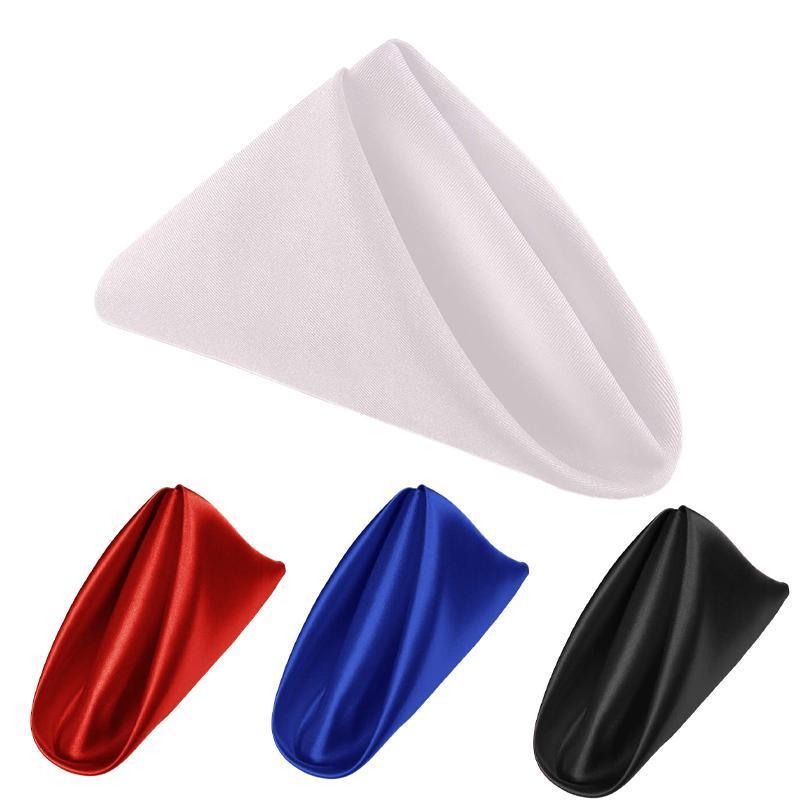50PCS Polyester Plain Fabric Cotton Napkins For Wedding Cloth pc Table Dinner - Black V528-SQ199-CJ-BLACK-50PCS-43X43CM-778092