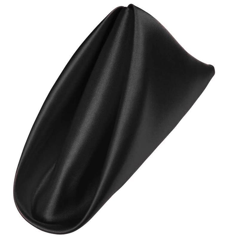 50PCS Polyester Plain Fabric Cotton Napkins For Wedding Cloth pc Table Dinner - Black V528-SQ199-CJ-BLACK-50PCS-43X43CM-778092