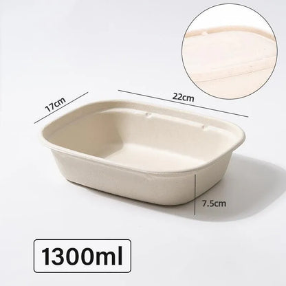 100X Food Preparation Burger Storages Cake Packaging Box Lunch Boxes - 1300ml-Primary V528-SQ202-DBH-1300ML-100PCS-146246