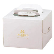 30PCS White Portable Cake Boxes Display Window Packing Case Party with Handle Birthday - 6 inch V528-SQ221-DGH-WHITE-6C-30PCS-215705