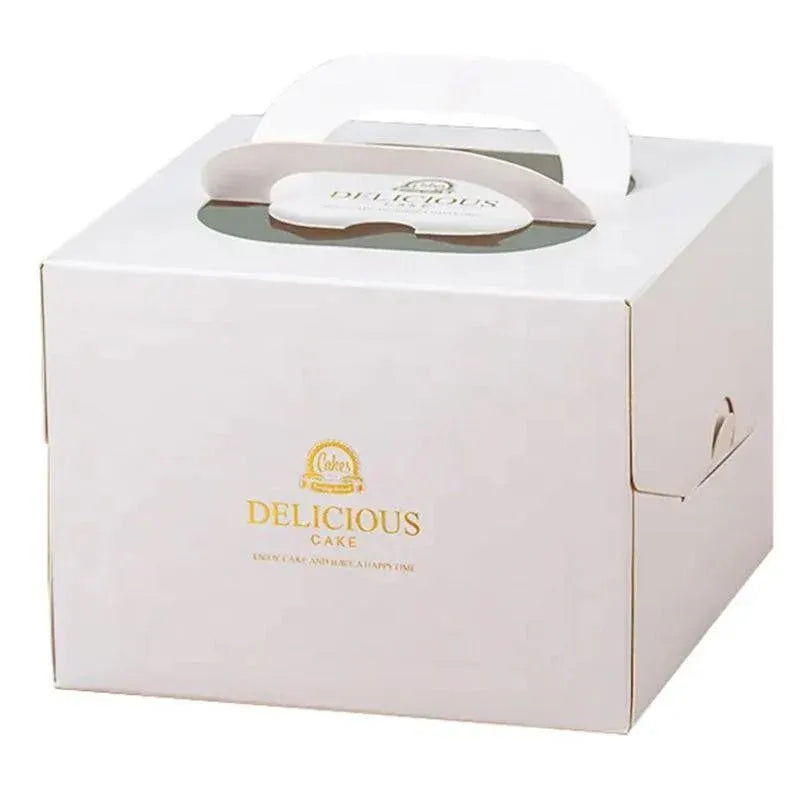 30PCS White Portable Cake Boxes Display Window Packing Case Party with Handle Birthday - 6 inch V528-SQ221-DGH-WHITE-6C-30PCS-215705