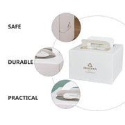 30PCS White Portable Cake Boxes Display Window Packing Case Party with Handle Birthday - 8 inch V528-SQ222-DGH-WHITE-8C-30PCS-625545